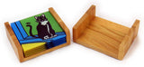 Boston Terrier Puppy/Dog Tempered Glass Coasters - Set of 4 (Available with or without coaster rack)
