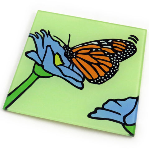 Monarch Butterfly Tempered Glass Trivet