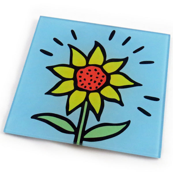 Sunflower Tempered Glass Trivet Laurene Hunt Designs