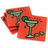 Margarita Tempered Glass Coasters - Set of 4 (Available with or without coaster rack)