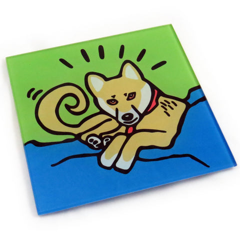 Shiba Inu Dog/Puppy Tempered Glass Trivet