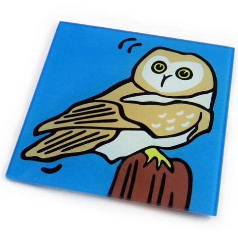 Owl Tempered Glass Trivet