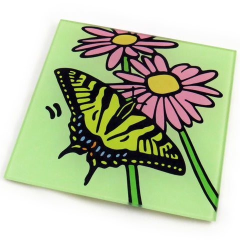 Tiger Swallowtail Butterfly Tempered Glass Trivet
