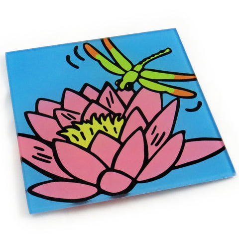 Waterlily Tempered Glass Trivet