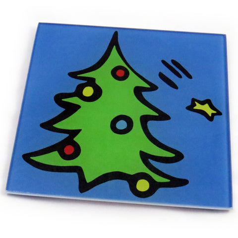 Christmas Tree Tempered Glass Trivet